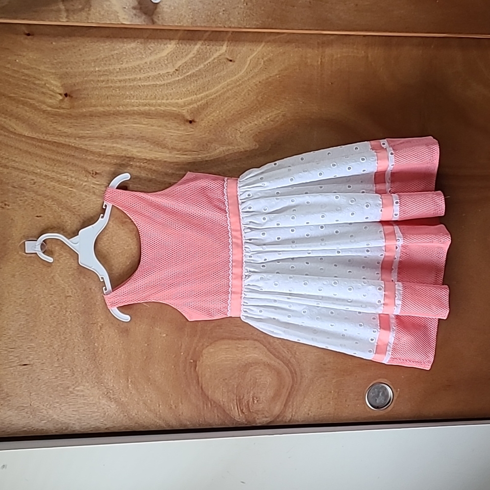 Girls Light Coral and White Sundress